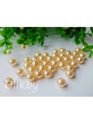 Бусина круглая, 8мм, бледно-оранжевый №137, 10 г (примерно 40 шт)