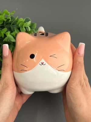 Копилка из керамики - кот 14*11см