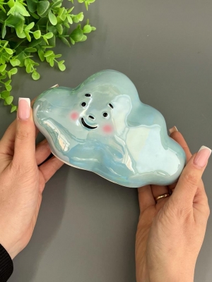 Копилка из керамики - облако 17*11см, голубой