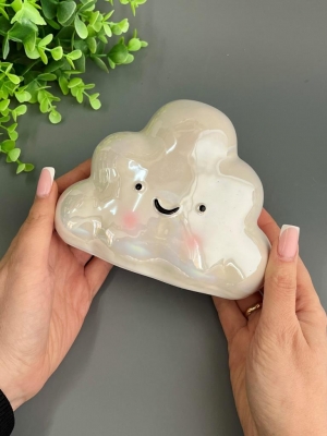 Копилка из керамики - облако 11*15см, белый