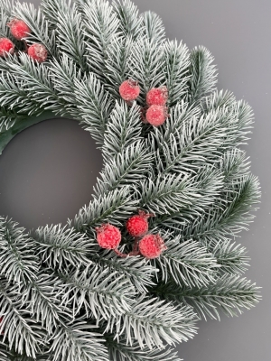 Новогодний венок малый 38 см, в патине