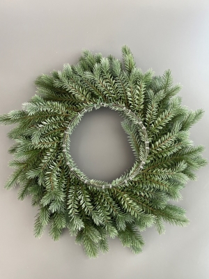 Новогодний венок (48 см) в патине голубая ель