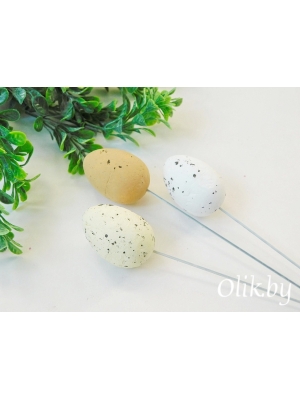 Пасхальный декор "Яйцо на палочке" 2,5*3,5 см (3 шт), ассорти №1