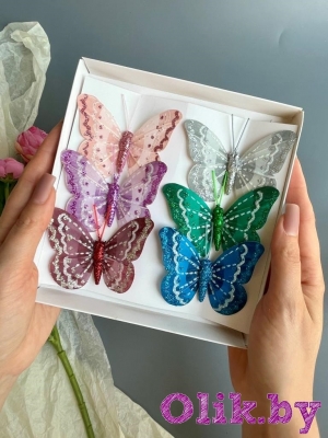 Набор бабочек-1, 7.5 см, микс 6 шт