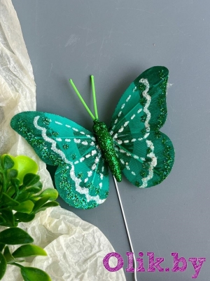 Бабочка-1 7,5 см, зеленый, 1шт