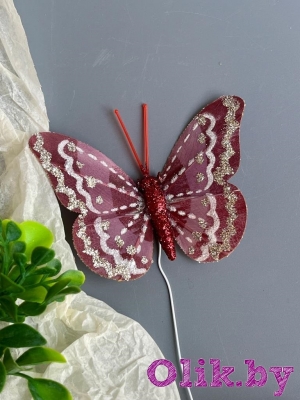 Бабочка-1 7,5 см, пыльно-розовый, 1шт