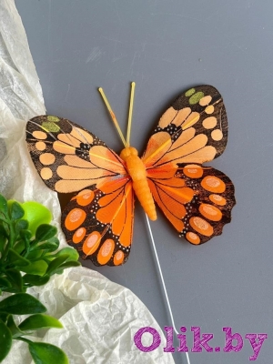 Бабочка 7,5 см, оранжевый, 1шт