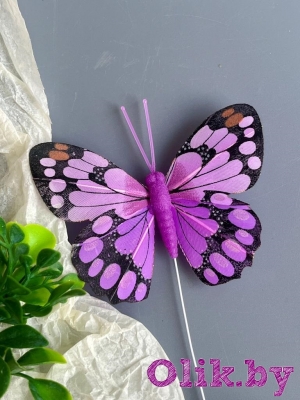 Бабочка 7,5 см, фиолетовый, 1шт