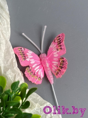 Бабочка 4,5 см, розовый, 1шт