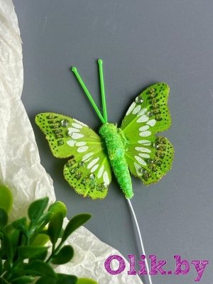 Бабочка 4,5 см, зеленый, 1шт