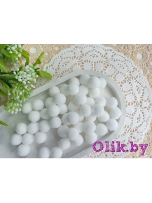 Помпоны Premium 1,5 см (50 шт), белый №16