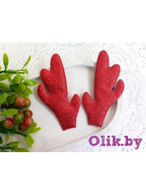 Патч "Рожки №2" 4,5*8,5 см (1 пара), красный