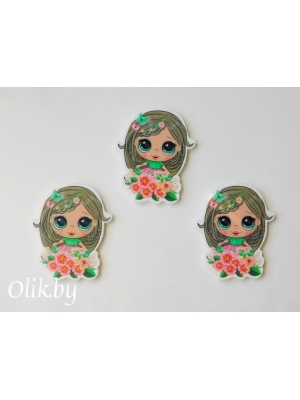 Кабошон-вырубка "Девочка №6" 3,2*3,7 см