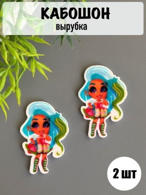 Кабошон-вырубка "Девочка", 2 шт