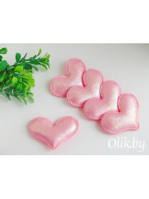 Патч с переливом "Сердечко" 5*4 см, розовый