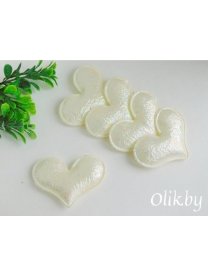 Патч с переливом "Сердечко" 5*4 см, кремовый