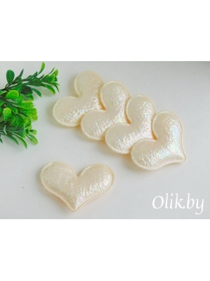 Патч с переливом "Сердечко" 5*4 см, светло-персиковый