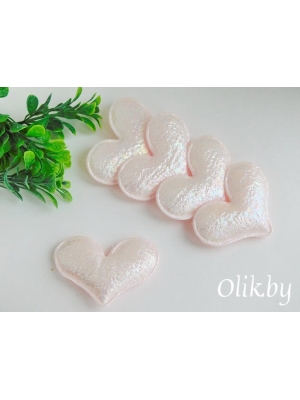 Патч с переливом "Сердечко" 5*4 см, светло-розовый