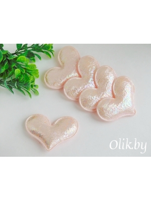 Патч с переливом "Сердечко" 5*4 см, светло-розовый №2