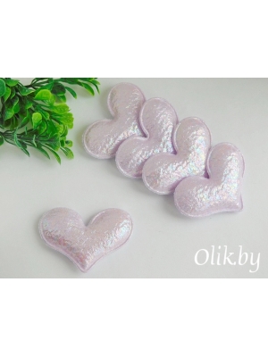 Патч с переливом "Сердечко" 5*4 см, сиреневый