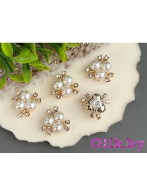 Кабошон флоризель пластик 20 мм, золото, 1 шт