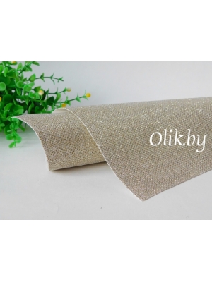 Кожзам с блестками А4, светло-коричневый №9