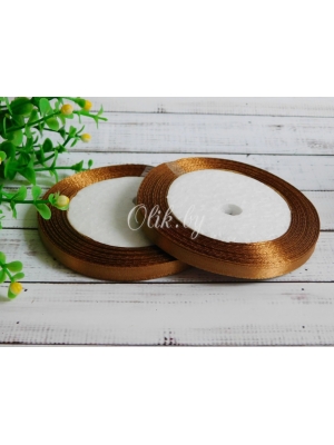 Лента атласная 0.6см, бобина 23 м, коричневый №158