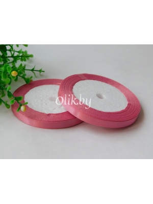 Лента атласная 0.6см, бобина 23 м, розовая пенка №82