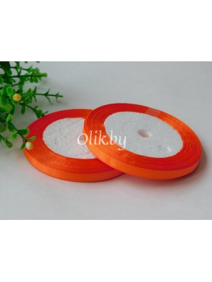 Лента атласная 0.6см, бобина 23 м, ярко-оранжевый №025