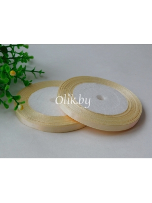 Лента атласная 0.6см, бобина 23 м, бежевый