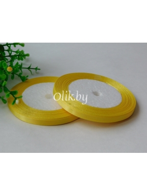 Лента атласная 0.6см, бобина 23 м, желтый №015