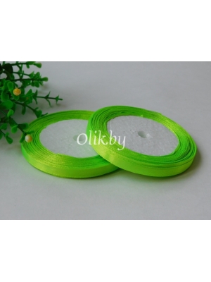 Лента атласная 0.6см, бобина 23 м, лаймовый