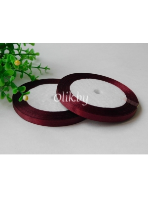 Лента атласная 0.6см, бобина 23 м, темно-бордовый