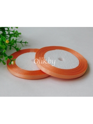 Лента атласная 0.6см, бобина 23 м, темно-персиковый