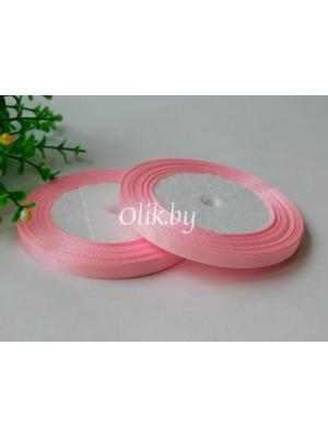 Лента атласная 0.6см, бобина 23 м, розовый №043