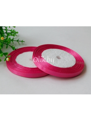 Лента атласная 0.6см, бобина 23 м, фукси №028