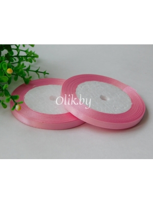 Лента атласная 0.6см, бобина 23 м, розовый №147