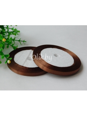 Лента атласная 0.6см, бобина 23 м, шоколадный №070