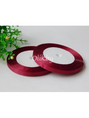 Лента атласная 0.6см, бобина 23 м, бордовый №33