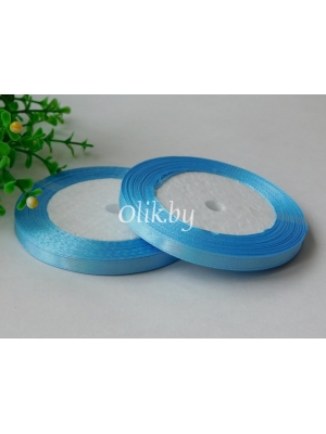 Лента атласная 0.6см, бобина 23 м, голубой №187