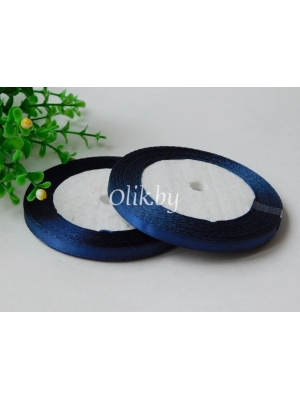 Лента атласная 0.6см, бобина 23 м, темно-синий №038