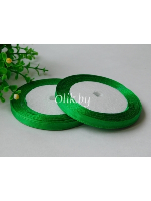 Лента атласная 0.6см, бобина 23 м, зеленый №076