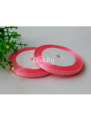 Лента атласная 0.6см, бобина 23 м, розовый 05