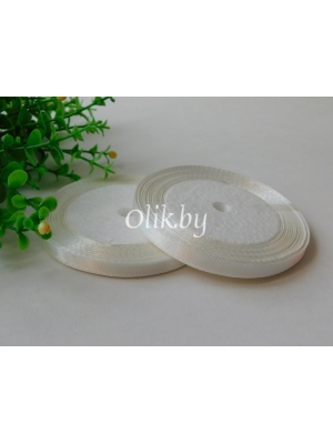 Лента атласная 0.6см, бобина 23 м, молочный