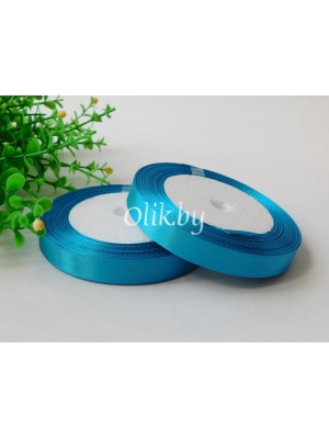 Лента атласная 1.2см, бобина 23 м, бирюзовый