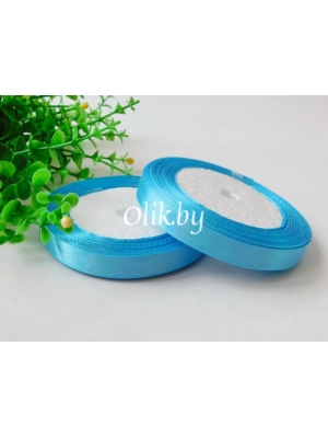 Лента атласная 1.2см, бобина 23 м, голубой №187