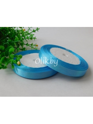 Лента атласная 1.2см, бобина 23 м, голубой №20