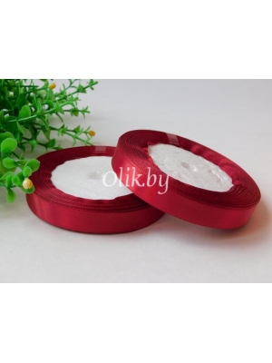 Лента атласная 1.2см, бобина 23 м, бордовый №33