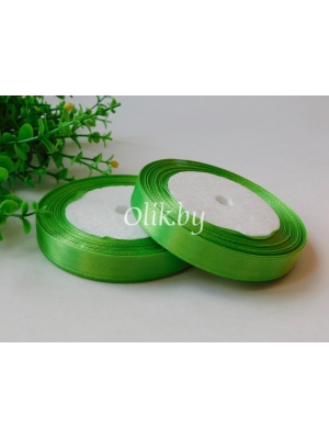 Лента атласная 1.2см, бобина 23 м, зеленый №52