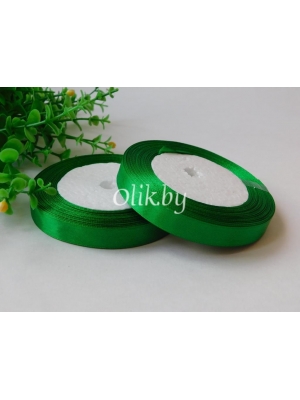 Лента атласная 1.2см, бобина 23 м, зеленый №019
